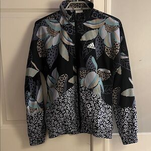 Adidas Black and Blue Floral Jacket